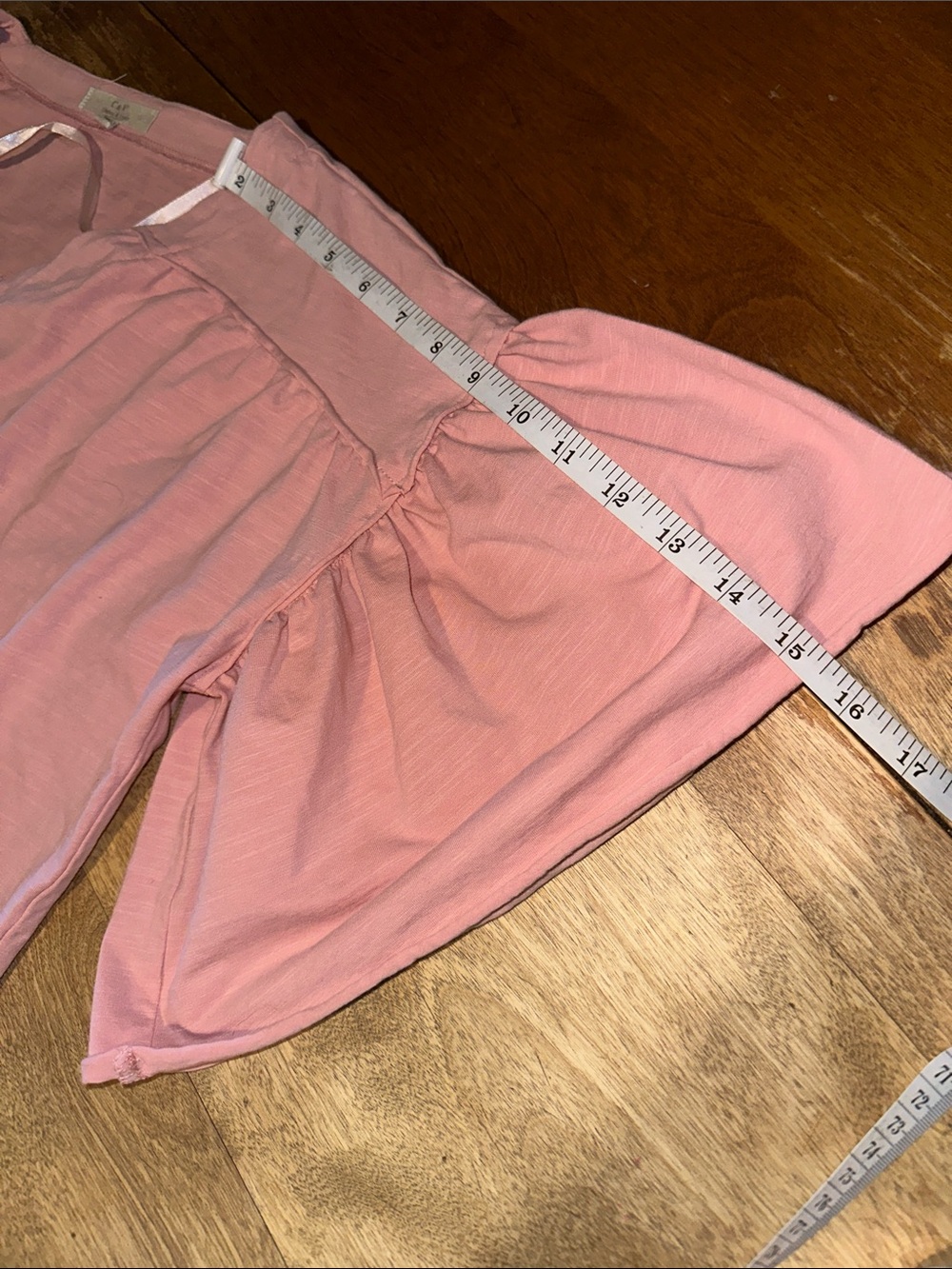 Chelsea & Violet Pink Cropped Button-Front Ruffle Sleeve Top - Picture 6 of 9